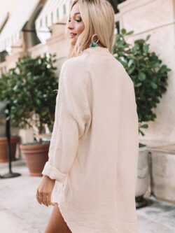 Oversized Cotton Button Down, Oatmeal