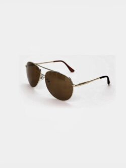 Aviator Sunglasses, Brown/Gold