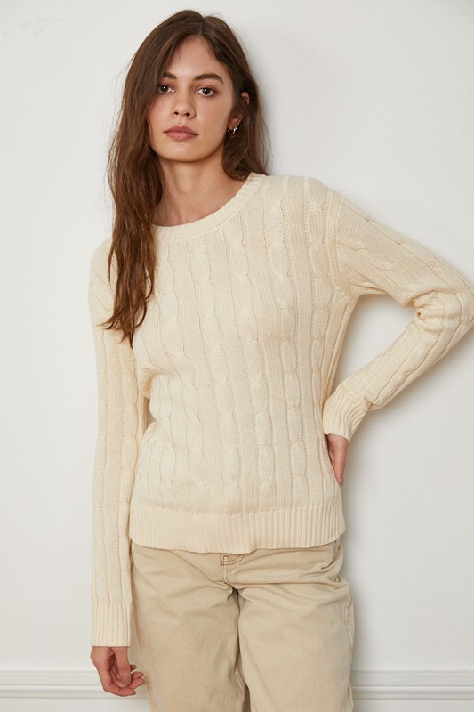 Cable Knit Crew Sweater