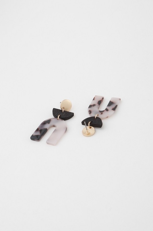 Marbled Acrylic/Wood Earrings