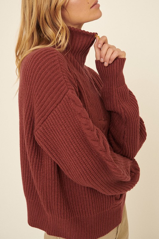 Cable Knit 1/4 Zip