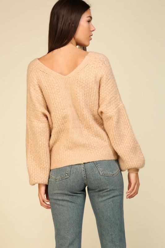 Oatmeal Textured Knit Sweater