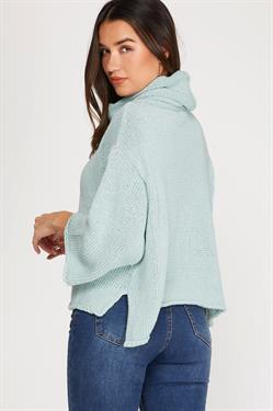 Loose Turtleneck Cotton Sweater
