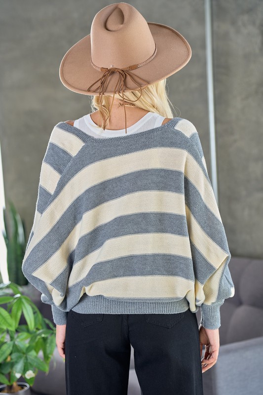 Surplice Stripe Sweater