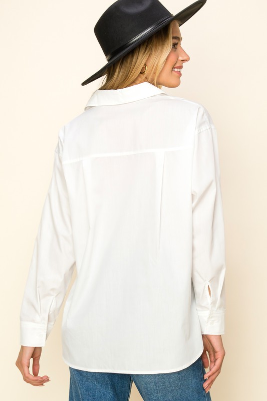 Classic Long Sleeve Button Down, White