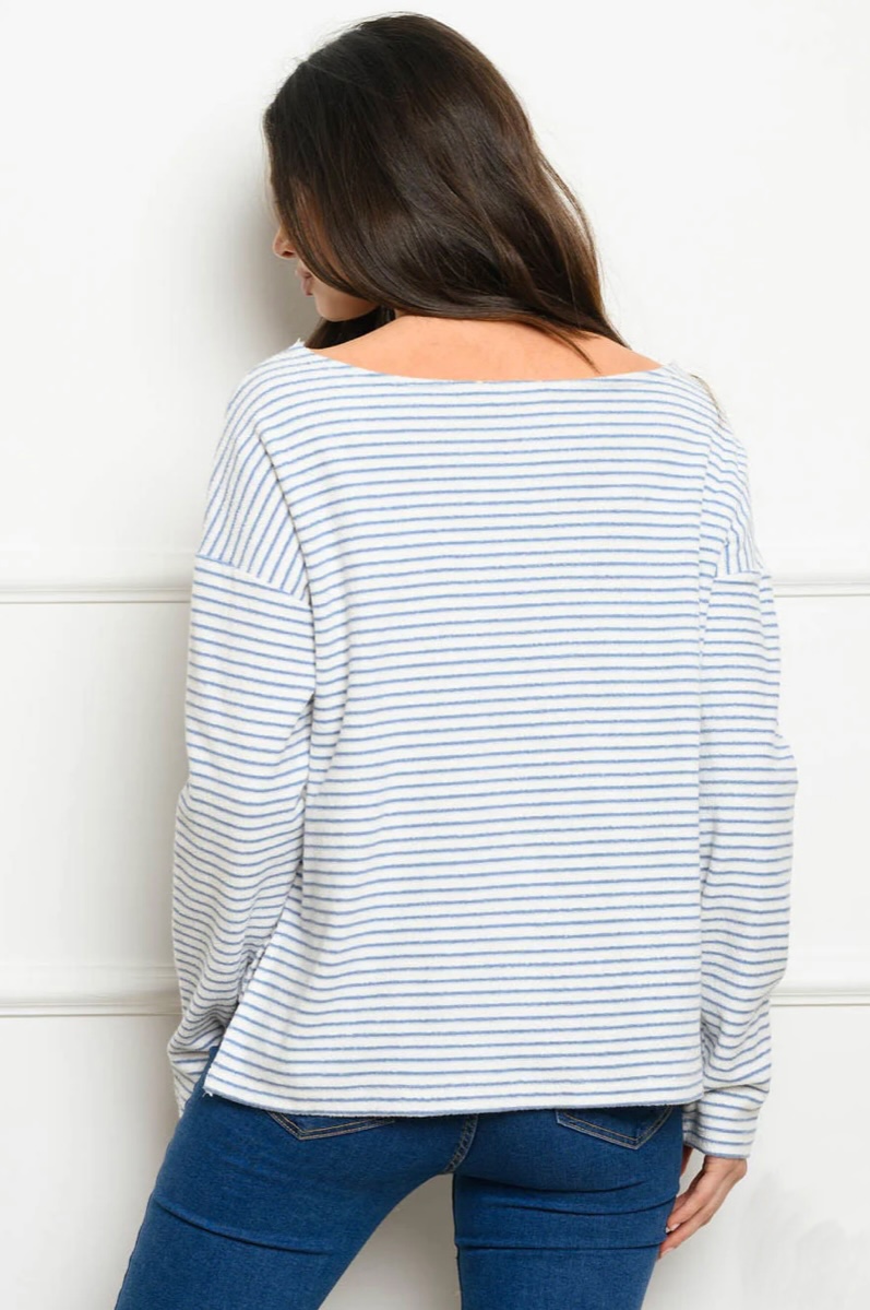 Coastal Vibes Cotton Terry Pullover