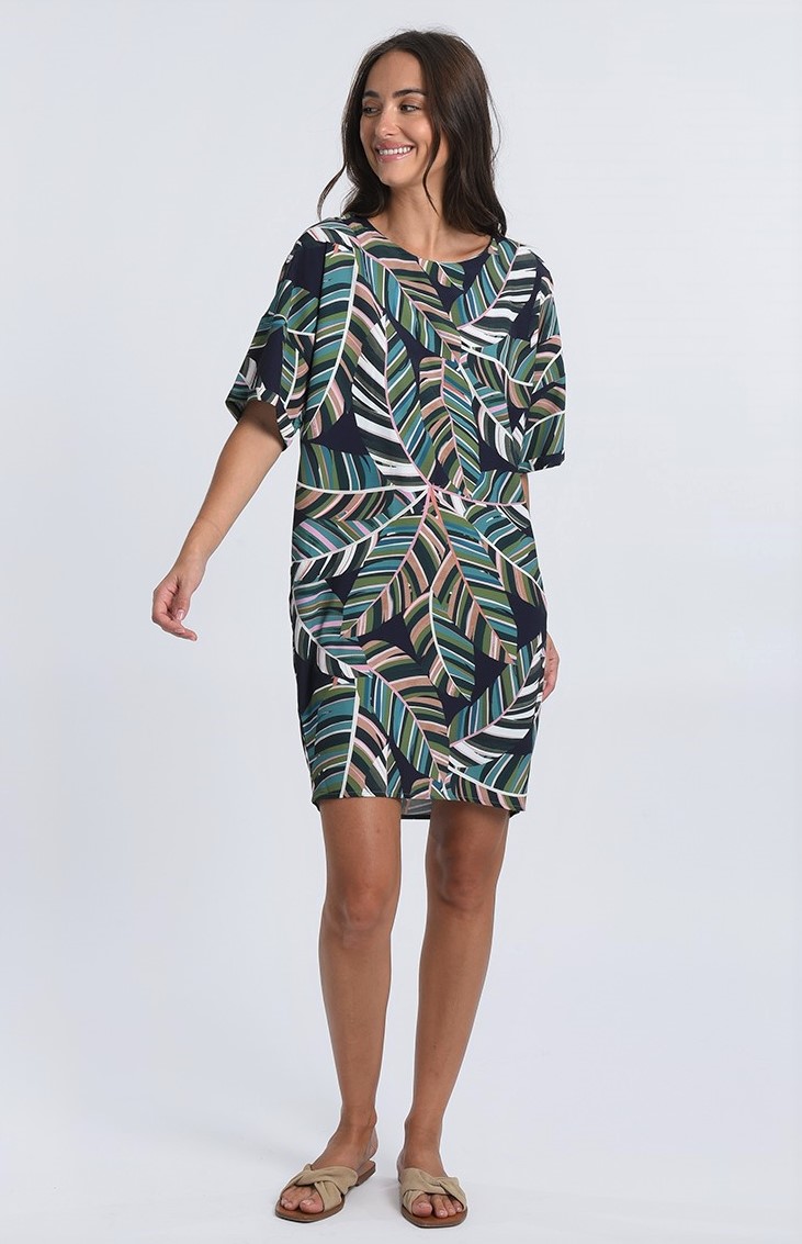 Tropical Print Shift Dress