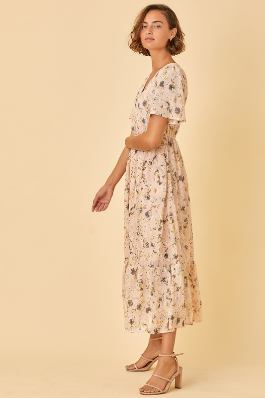 Blush Floral Print Dress