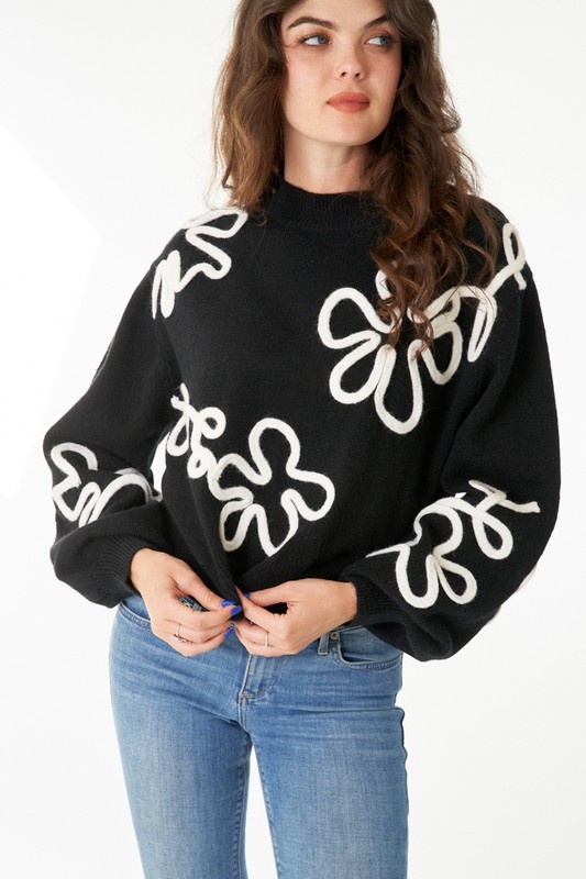 Floral Stitch Sweater