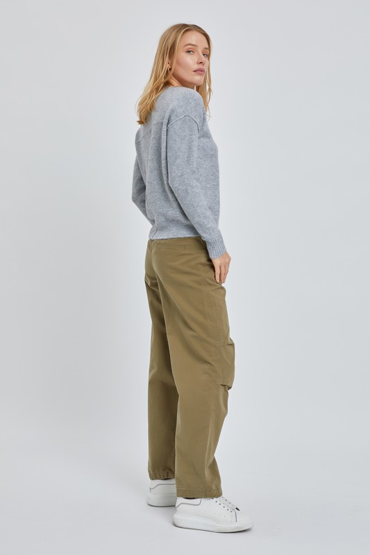 Heather Grey V-Neck Sweater