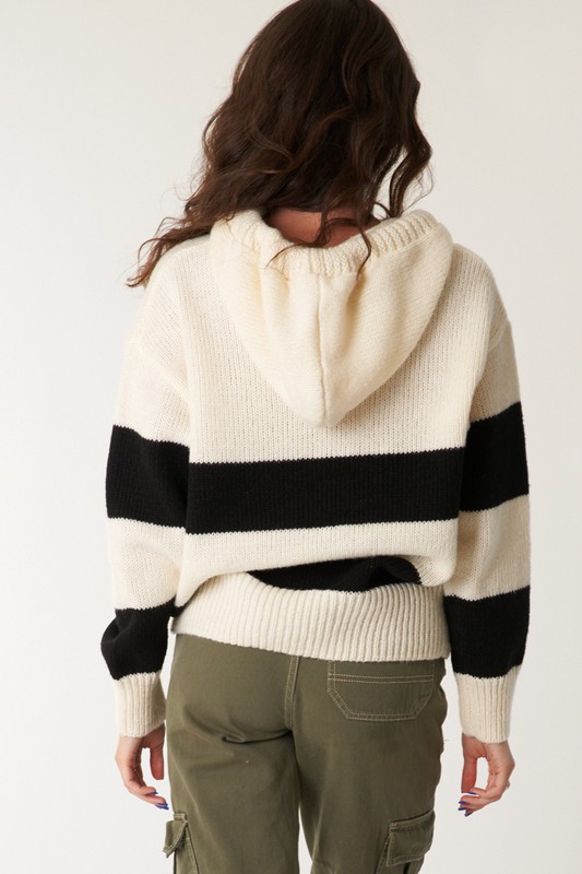 Nautical Stripe Hooded Sweater