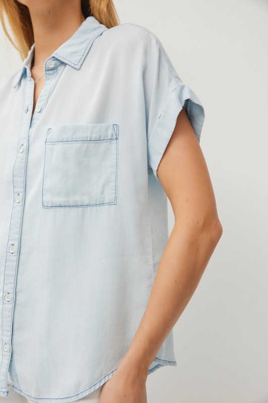 Chambray Short Sleeve Button Down