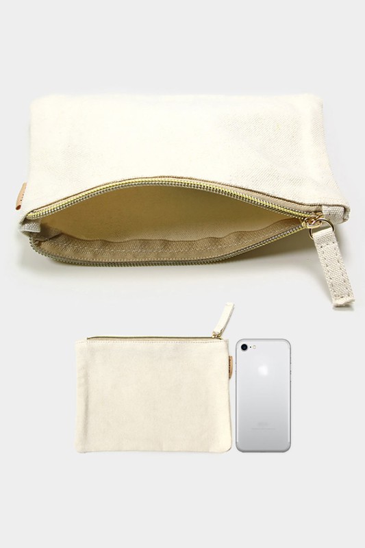 Monstera Leaf Canvas Pouch