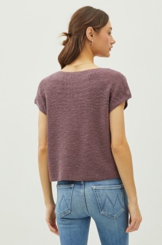 Short Sleeve Sweater, Mauve