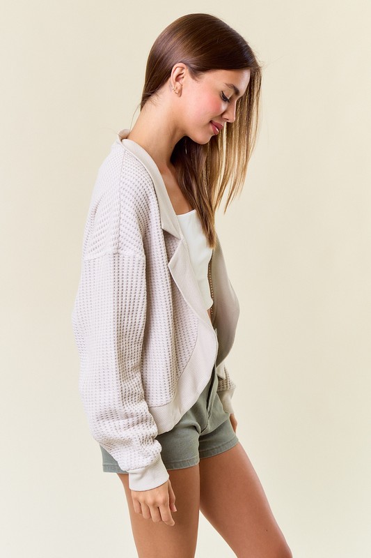 Waffle Knit Cardigan