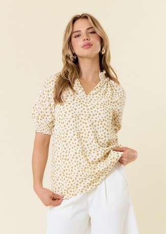 Yellow Polka Dot Blouse