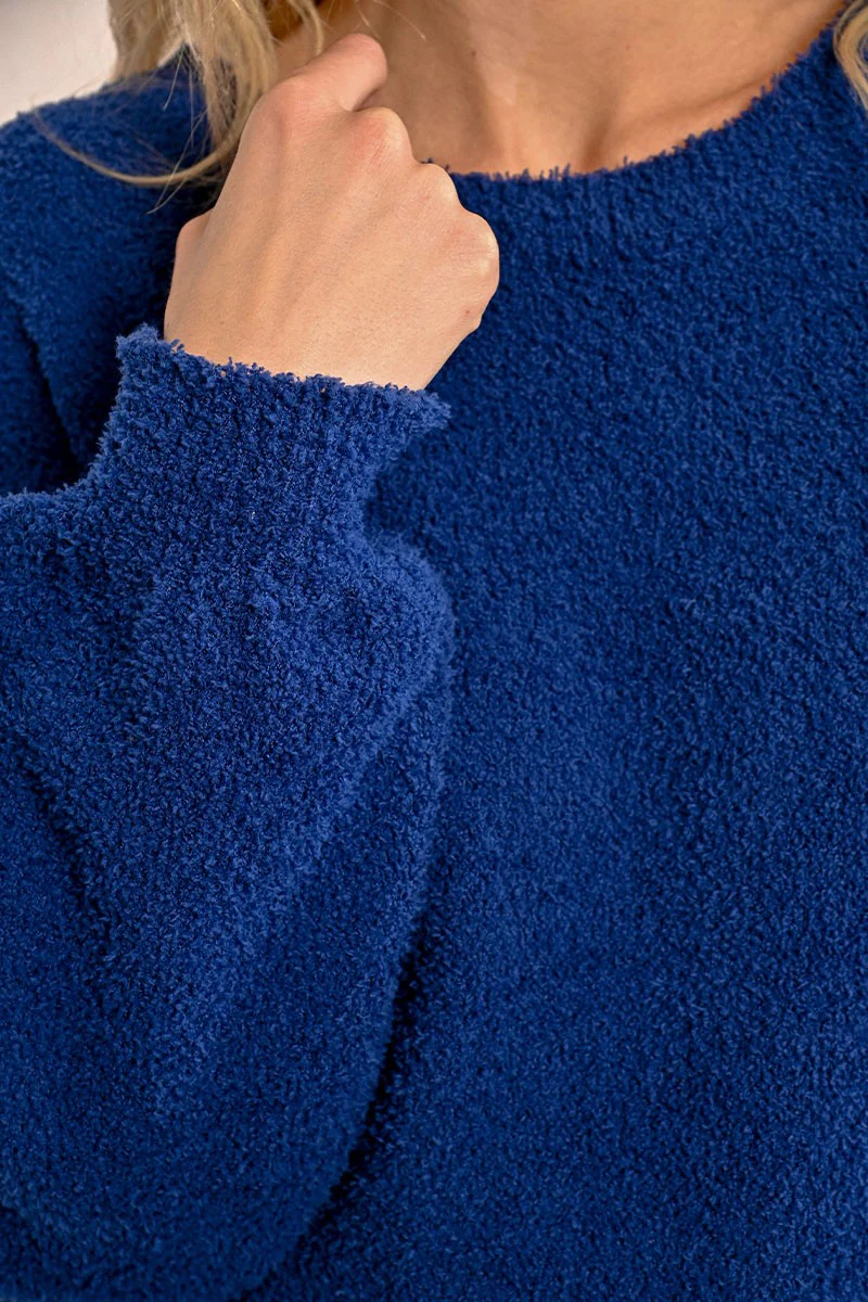 Plush Pullover, Sapphire Blue