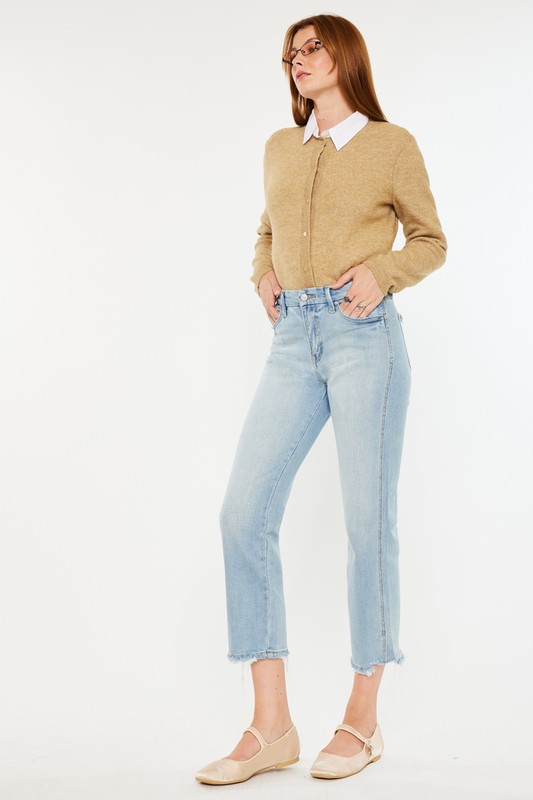 Straight Leg Crop Jean, Light Wash