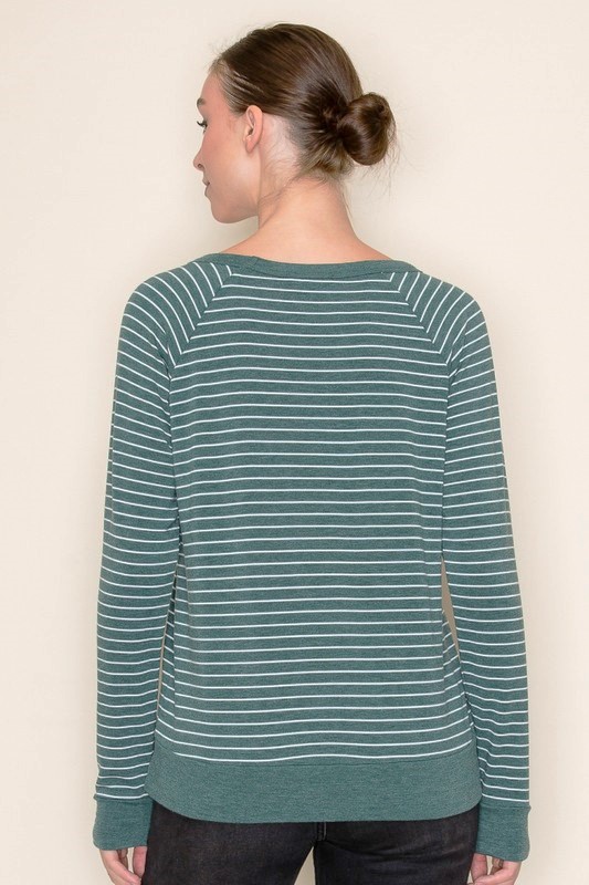 Long Sleeve Olive Stripe Tee