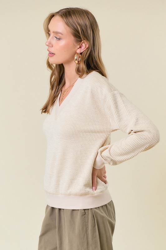 Relaxed Ribbed Pullover