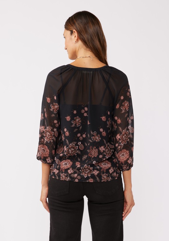 Dusty Rose Floral Blouse