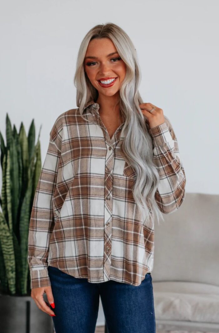 Flannel Shirt, Brown Plaid