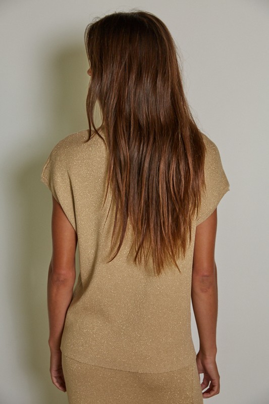 Lurex Short Sleeve Sweater