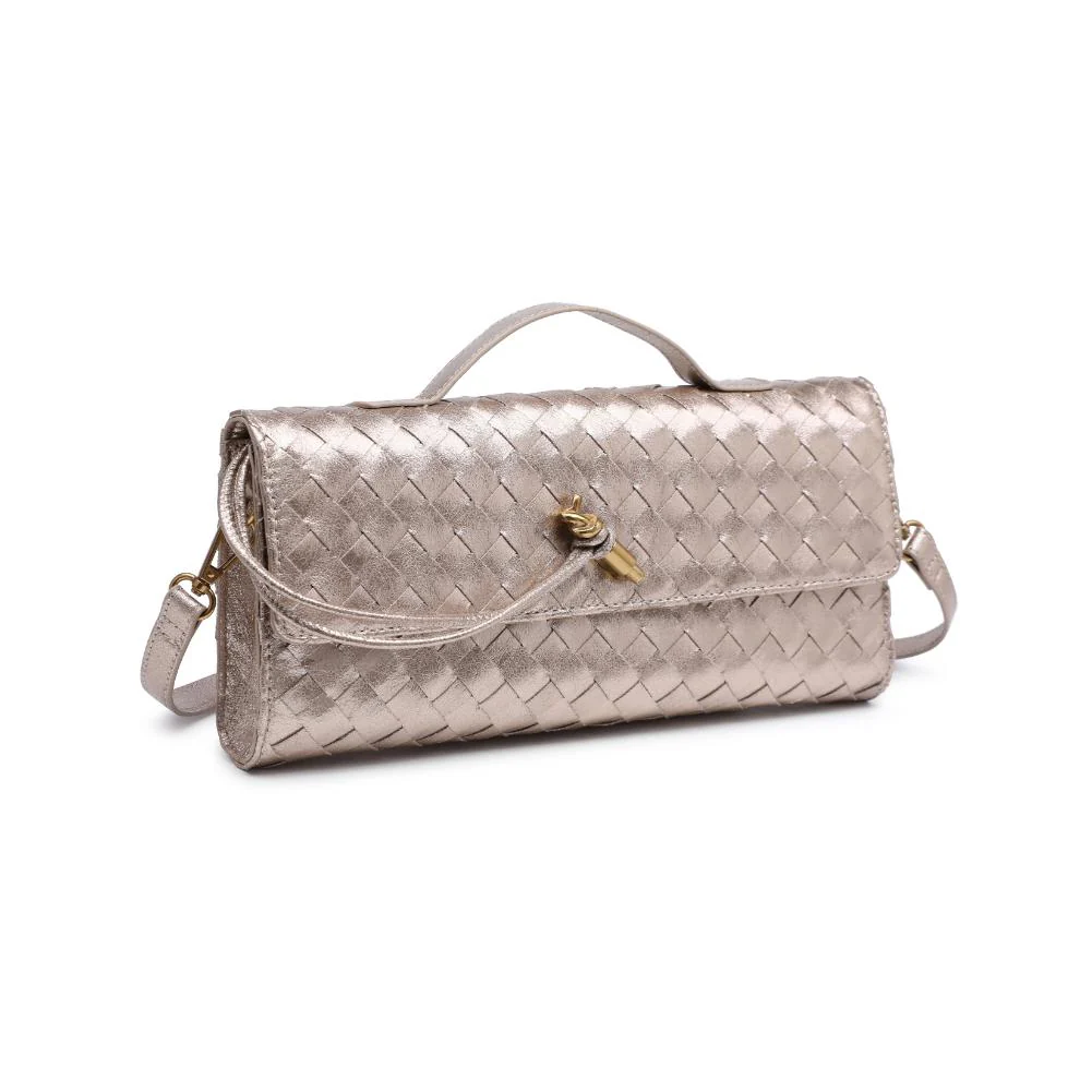 Metallic Gold Woven Clutch