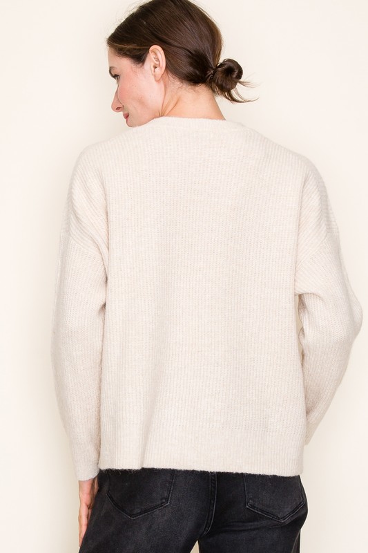 Cozy Pullover Sweater, Cream