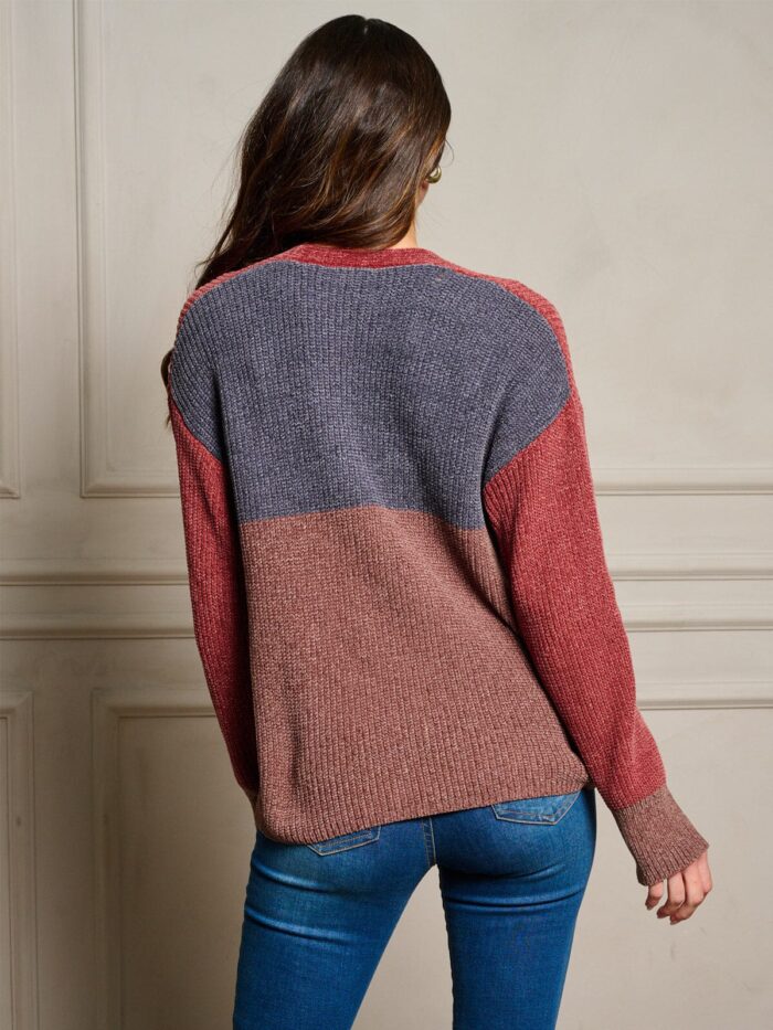 Colorblock Chenille Cardigan - Image 2