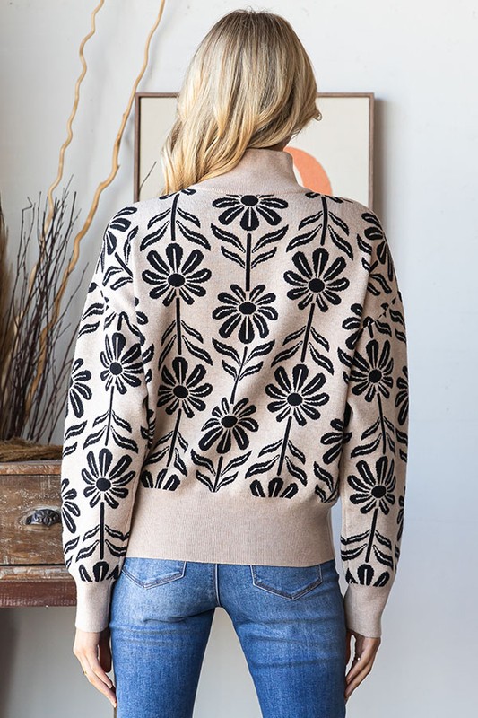 Floral Pattern Qtr Zip