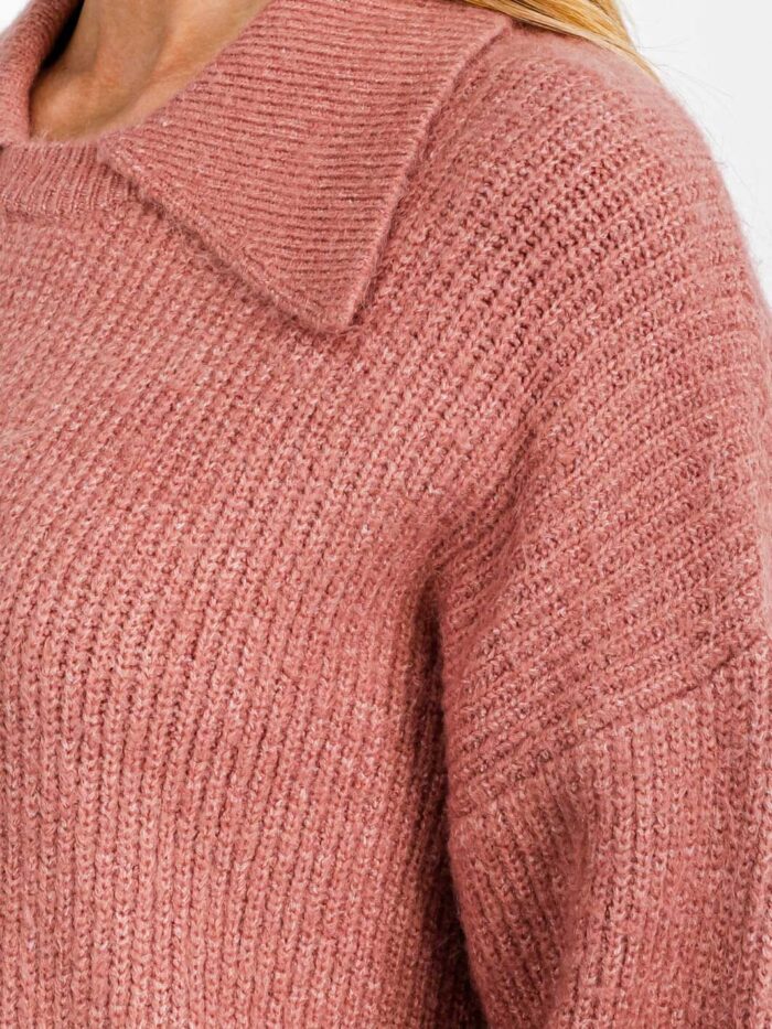 Dusty Rose Collared Sweater - Image 4