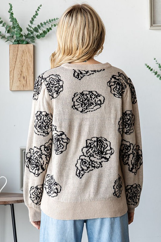 Rose Pattern Sweater