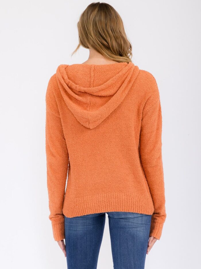 Fleece Hoodie, Tangerine - Image 2