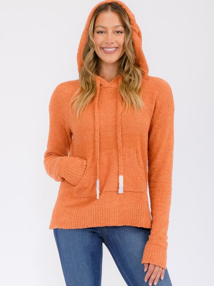 Fleece Hoodie, Tangerine