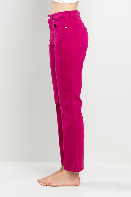 Cropped Straight Leg, Magenta