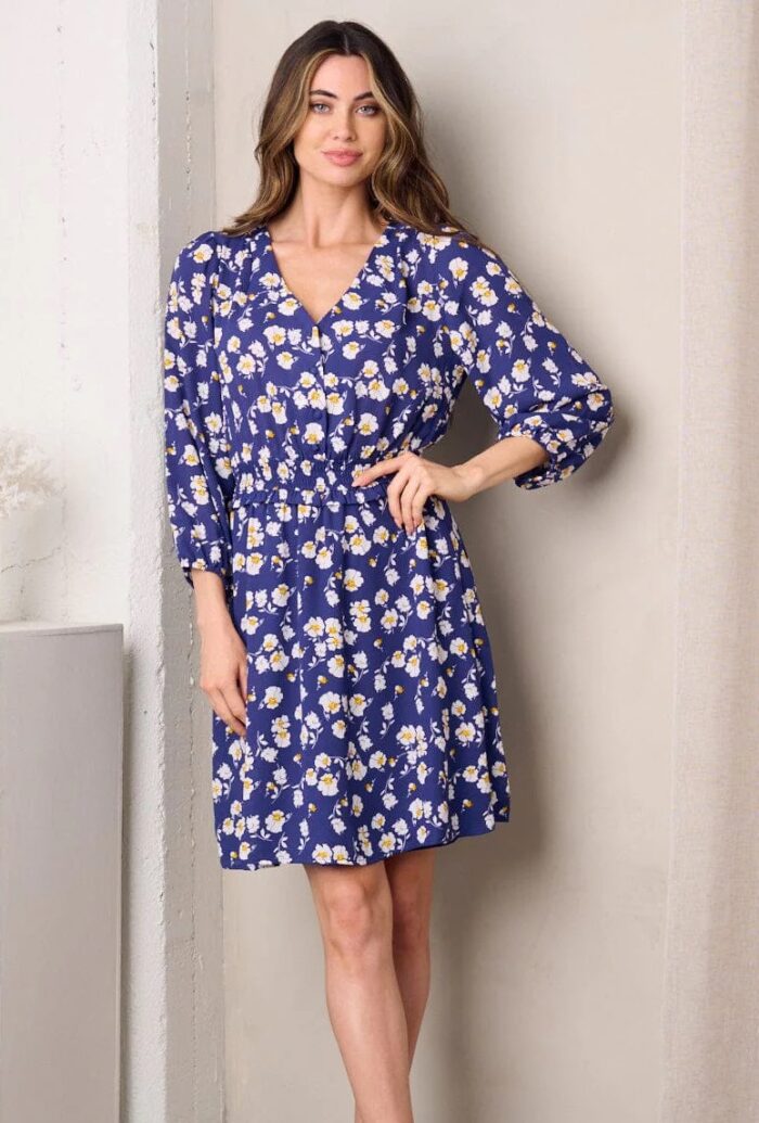 3/4 Sleeve Floral Dress