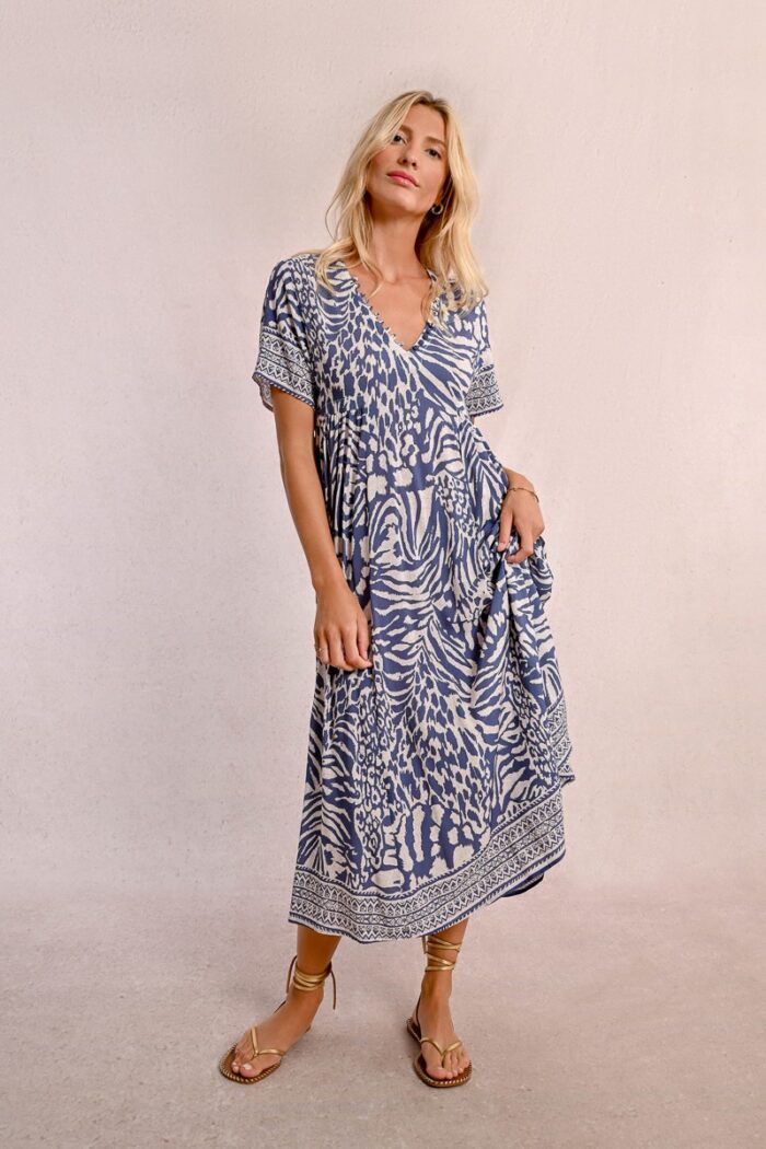 Blue Print Summer Dress