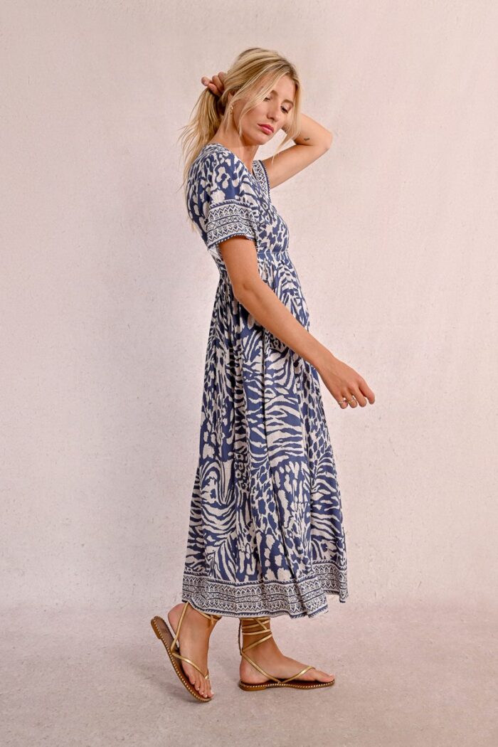 Blue Print Summer Dress - Image 3