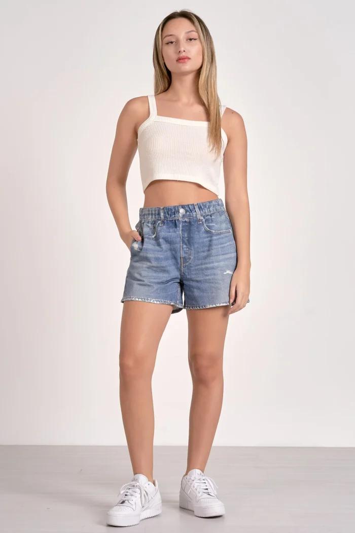 Cotton Denim Shorts