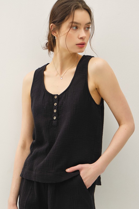 Black Gauze Tank