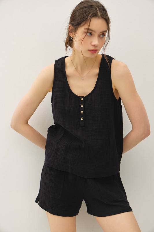 Black Gauze Tank