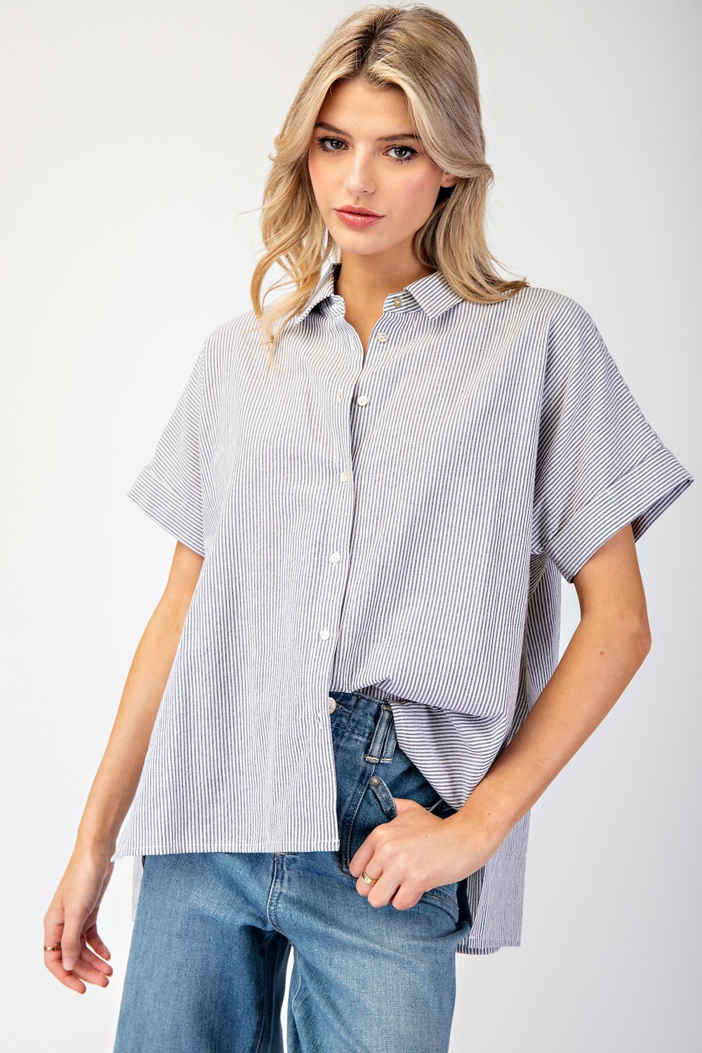 Oxford Stripe Short Sleeve