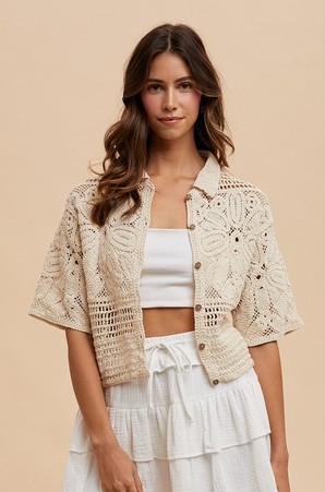 Crochet Button Front Top
