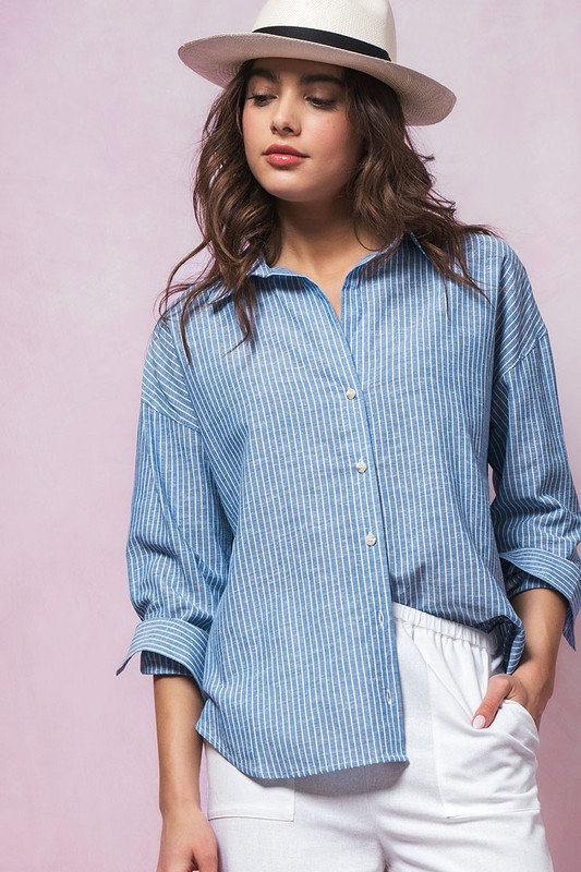 Cotton/Linen Stripe Shirt