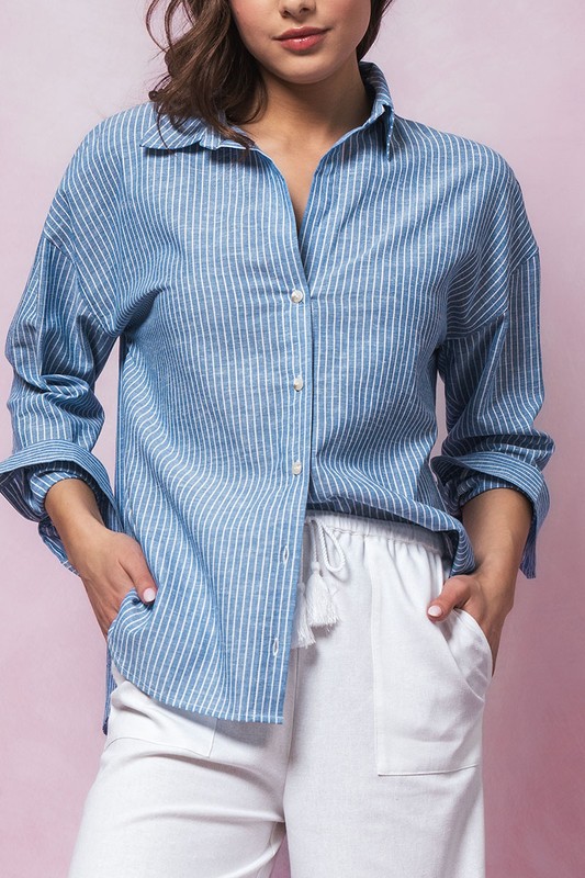 Cotton/Linen Stripe Shirt