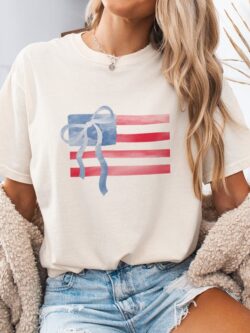 American Flag w/Bow Graphic Tee