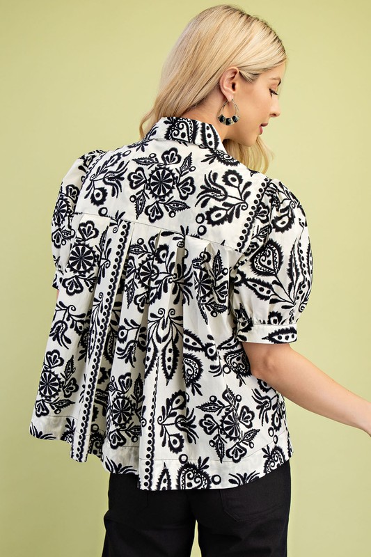 Black Print Blouse