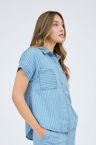 Striped Chambray Shirt
