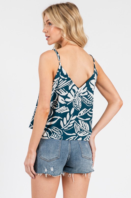 Teal Print Cami